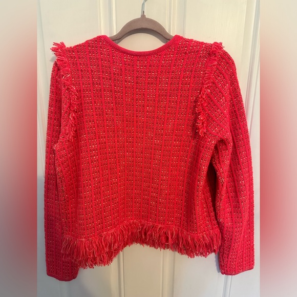 Lilly Pulitzer Simora Fringe Hot Pink Cardigan - new without tags - Picture 3 of 3